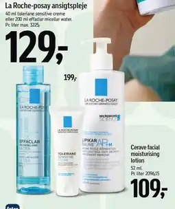 Føtex La Roche-posay ansigtspleje eller Cerave facial moisturising lotion tilbud