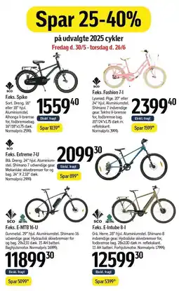 Føtex Spar 25-40% på udvalgte 2025 cykler tilbud