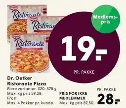 SPAR Dr. Oetker Ristorante Pizza tilbud