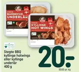 REMA 1000 Stegte BBQ kyllinge hotwings eller kyllinge underlår 400 g tilbud