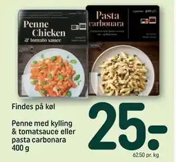 REMA 1000 Penne med kylling & tomatsauce eller pasta carbonara 400 g tilbud