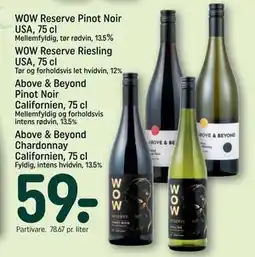 REMA 1000 Above & Beyond Pinot Noir Californien, 75 cl tilbud