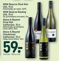 REMA 1000 Above & Beyond Chardonnay Californien, 75 cl tilbud