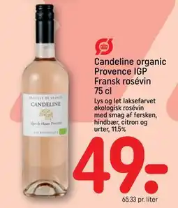 REMA 1000 Candeline organic Provence IGP Fransk rosévin 75 cl tilbud