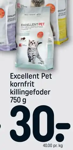 REMA 1000 Excellent Pet kornfrit killingefoder 750 g tilbud