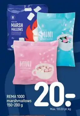REMA 1000 REMA 1000 marshmallows 150-200 g tilbud