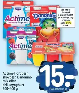 REMA 1000 Actimel jordbær, skovbær, Danonino mix eller drikkeyoghurt tilbud