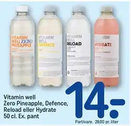 REMA 1000 Vitamin well Zero pineapple, Defence, Reload eller Hydrate tilbud