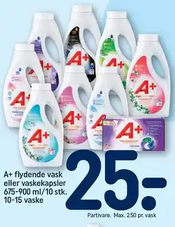 REMA 1000 A+ flydende vask eller vaskekapsler tilbud