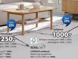 JYSK LYNGVIG sofabord tilbud
