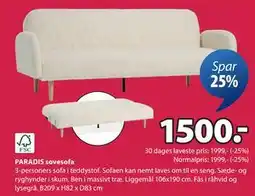 JYSK PARADIS sovesofa tilbud
