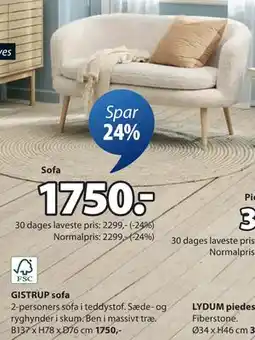 JYSK GISTRUP sofa tilbud