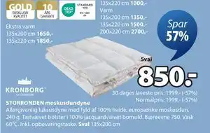 JYSK STORRONDEN moskusdundyne tilbud