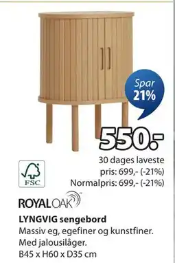 JYSK LYNGVIG sengebord tilbud