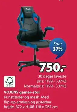 JYSK VOJENS gamer-stol tilbud