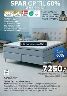 JYSK SOKNA GC35 kontinentalseng tilbud