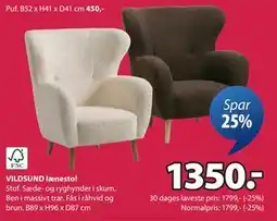 JYSK VILDSUND lænestol tilbud