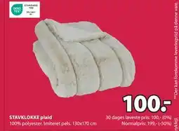 JYSK STAVKLOKKE plaid tilbud