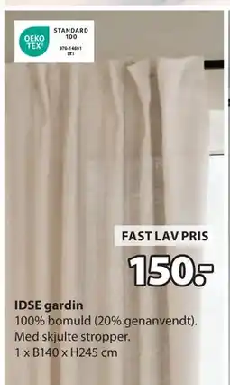 JYSK IDSE gardin tilbud