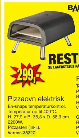 Harald Nyborg Pizzaovn elektrisk tilbud