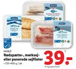 Lidl Rødspætte-, mørksej- eller panerede sejfileter tilbud