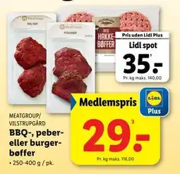 BBQ-, peber- eller burgerbøffer
