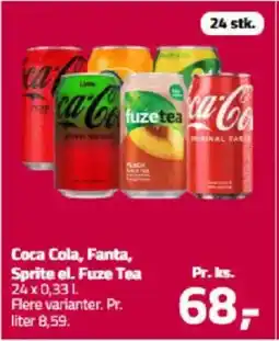 Fleggaard Coca Cola, Fanta, Sprite el. Fuze Tea tilbud