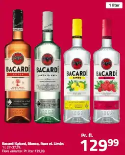 Fleggaard Bacardi Spiced, Blanca, Razz el. Limón tilbud