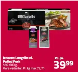 Fleggaard Jensens Longribs el. Pulled Pork tilbud