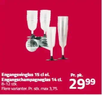 Fleggaard Engangsvinglas 15 cl el Engangschampagneglas 14 cl. tilbud