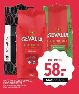 MENY Café noir eller gevalia formalet kaffe tilbud
