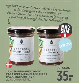 MENY Sanderumgaard dansk rabarber marmelade eller rabarber chutney tilbud