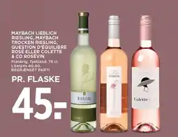 MENY Maybach lieblich riesling, maybach trocken riesling, question d'équilibre rosé eller colette & co rosévin tilbud