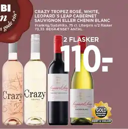 MENY Crazy tropez rosé, white, leopard's leap cabernet sauvignon tilbud