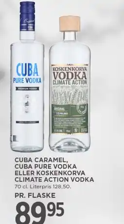 MENY Cuba caramel, cuba pure vodka eller koskenkorva climate action vodka tilbud