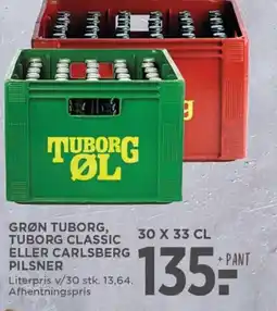MENY Grøn tuborg, tuborg classic eller carlsberg pilsner tilbud