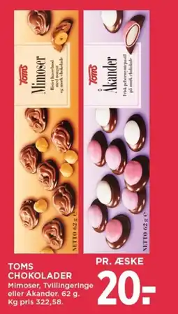 MENY Toms chokolader tilbud