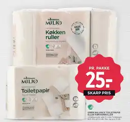 MENY Grøn balance toiletpapir eller køkkenruller tilbud