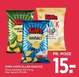 MENY Kims chips eller snacks tilbud