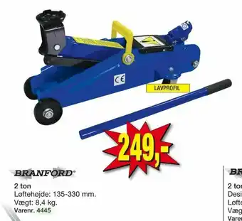 Harald Nyborg BRANFORD - Garage donkraft 2 ton tilbud