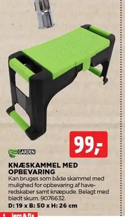 jem & fix KNÆSKAMMEL MED OPBEVARING tilbud