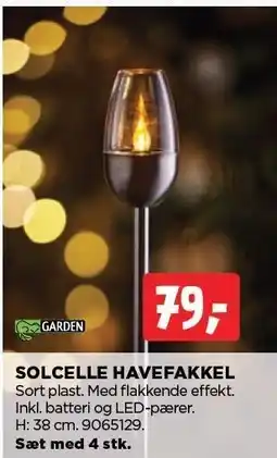 jem & fix GARDEN SOLCELLE HAVEFAKKEL tilbud