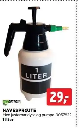 jem & fix HAVESPRØJTE 1 LITER tilbud