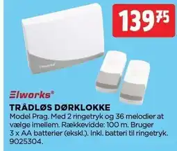 jem & fix ELWORKS TRÅDLØS DØRKLOKKE tilbud