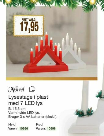 Harald Nyborg Lysestage i plast med 7 LED lys tilbud