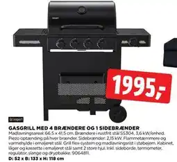 jem & fix GASGRILL MED 4 BRÆNDERE OG 1 SIDEBRÆNDER tilbud