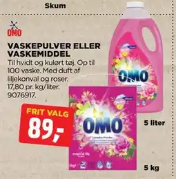 jem & fix VASKEPULVER ELLER VASKEMIDDEL tilbud
