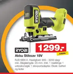 Bauhaus RYOBI Akku Stiksav 18V tilbud