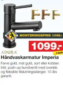 Bauhaus ADORA Håndvaskarmatur Imperia tilbud