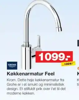 Bauhaus Køkkenarmatur Feel tilbud